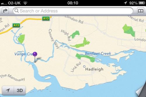 iOS6 Maps of Southend area iOS6 Maps of Southend area - Example 1