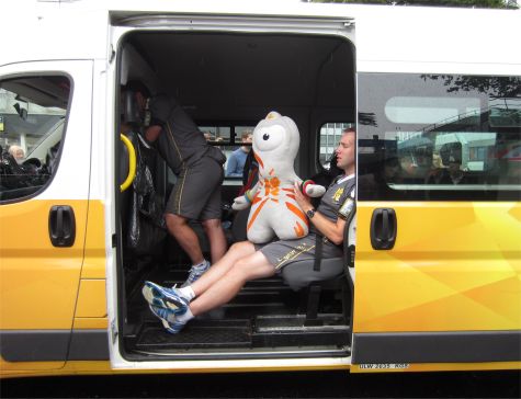 Mascot and Met Police catch a ride