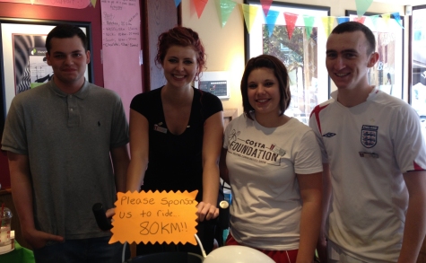 The fundraising baristas from Costa Coffee, Leigh-on-Sea Broadway